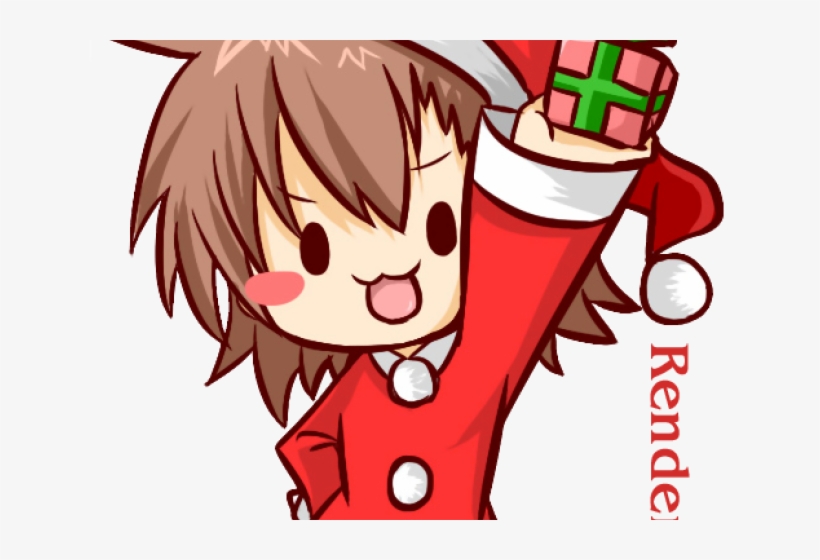 Anime Boy Clipart Christmas - Merry Christmas Anime Chibi, transparent png #10098844