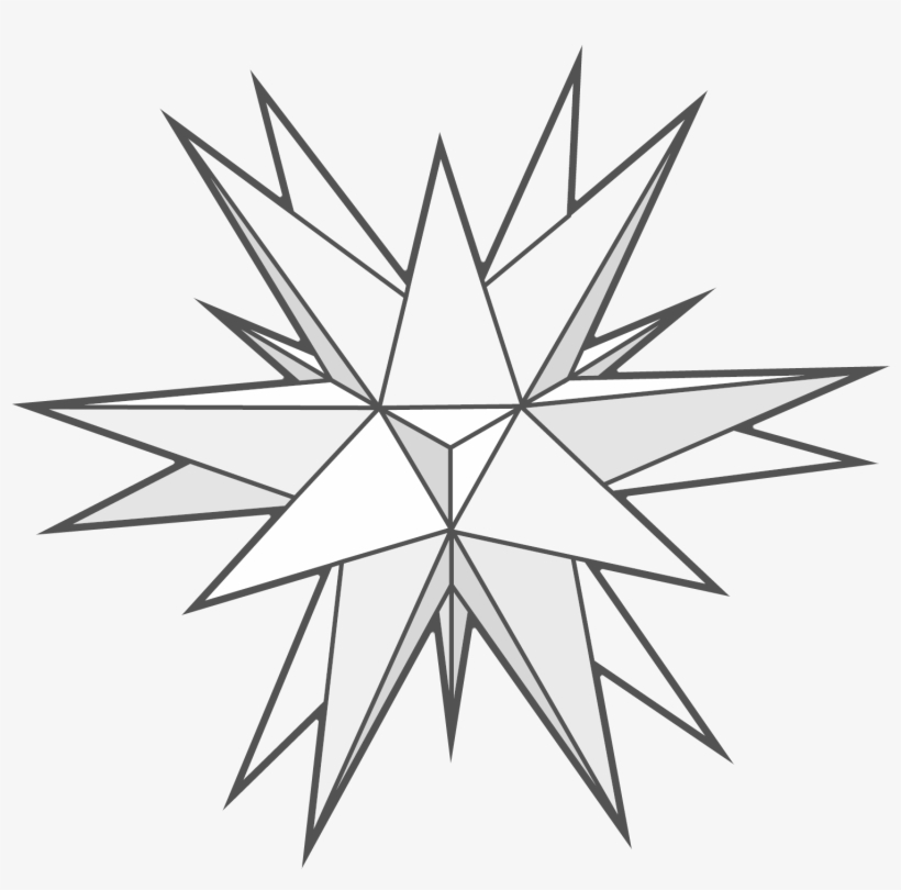 12 Point 3-d Paper Star - Moravian Star Pattern Free - Free Transparent ...