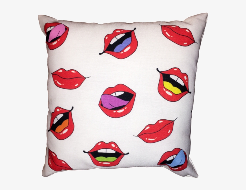 Lip Print Pillow - Jean Jacket, transparent png #1010731