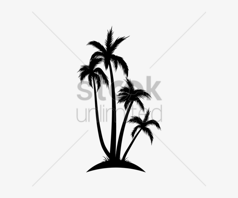 Silhouette Of Coconut Tree Vector Image - Silhouette, transparent png #1010766