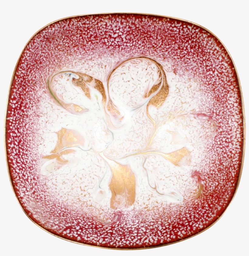Pink Enamel On Copper Bowl Mid Century Modern 1960s - Circle, transparent png #1011243