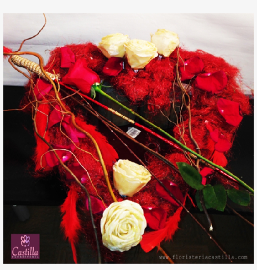 Corazon De Rosas Rojas Y Blancas Boda, transparent png #1011934