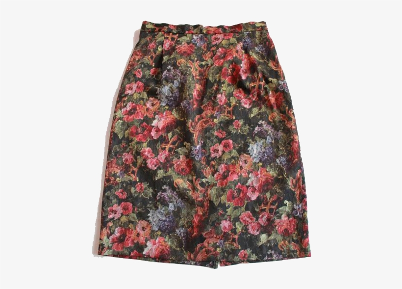 Vintage Floral Tapestry Pencil Skirt - Pencil Skirt, transparent png #1012219