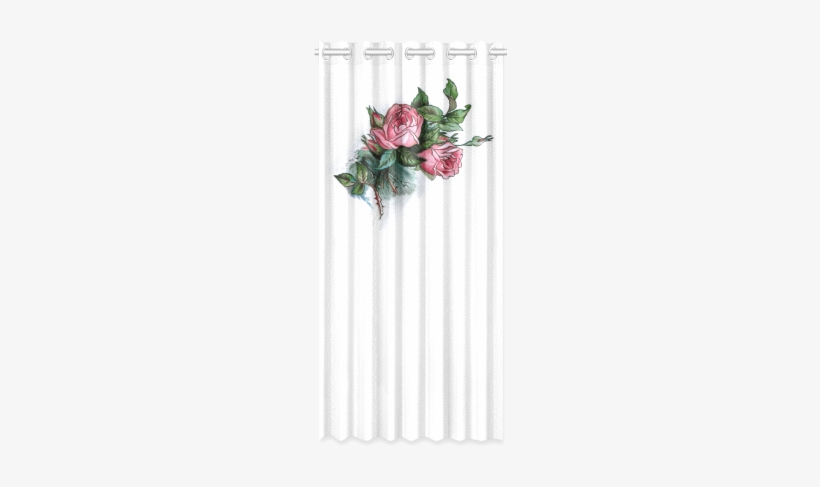 Roses Vintage Floral New Window Curtain 50" X - Tulip, transparent png #1012259