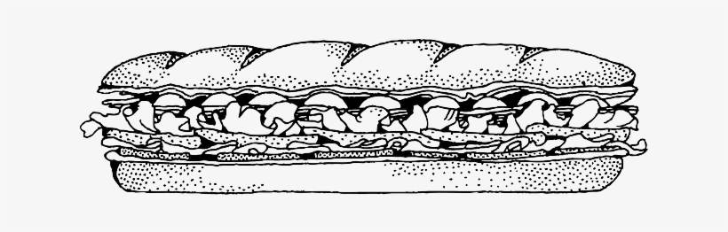 Sandwich, Baguette, Bread, Hoagie, Po' Boy, Po-boy - Sub Sandwich Clip Art, transparent png #1012636