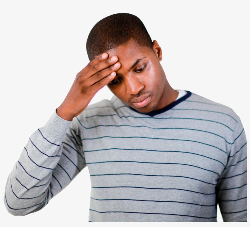 Confused Black Guy Transparant Png Clip Art Library - Man Rubbing Forehead, transparent png #1012840