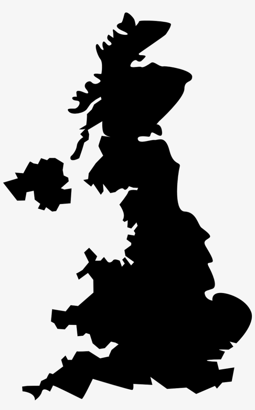 England, United Kingdom Great Britain Black Map Uk - Uk Silhouette, transparent png #1012913