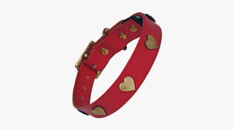 Red Leather Dog Collar With Hearts Uk, transparent png #1013327