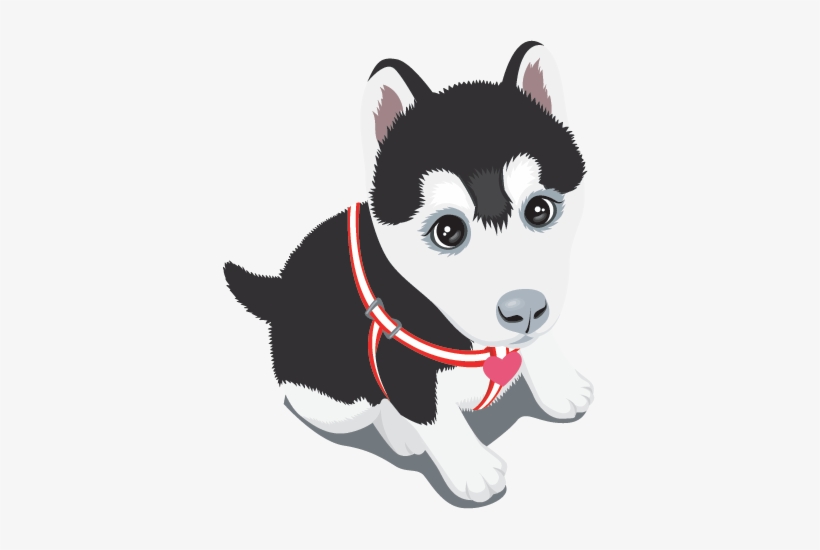 Husky Puppy Wall Tenstickers - Siberian Husky Vector Png, transparent png #1013539