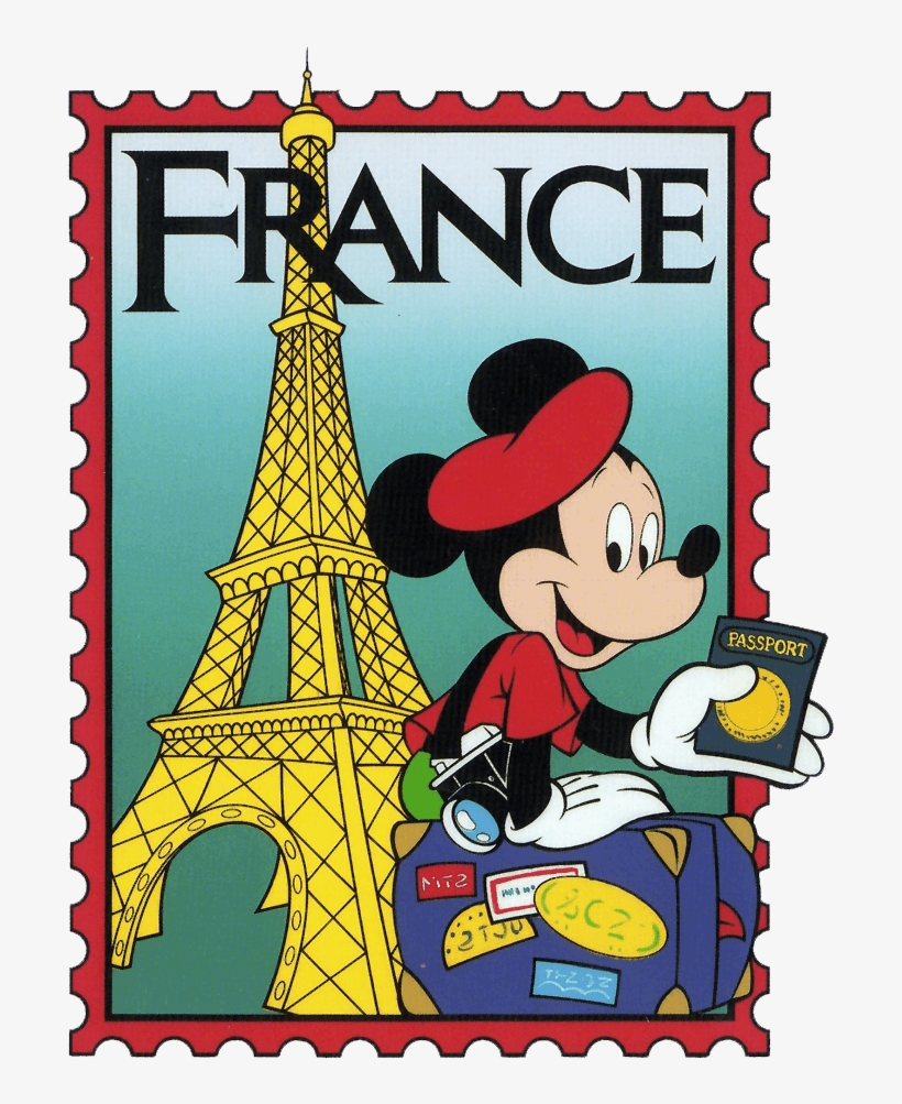 Epcot Mickey France Stamp Clip Art - Epcot France Clipart, transparent png #1014640