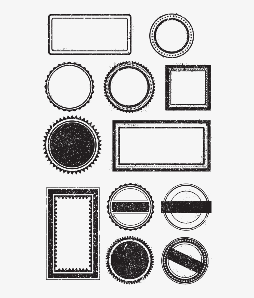Grunge Stamp Borders Multi-pack - Free Border Stamp Vector, transparent png #1014758