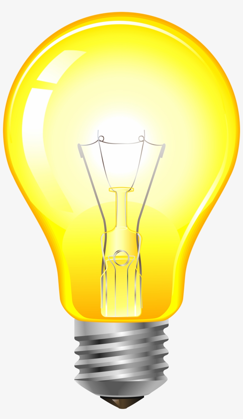 Yellow Light Bulb Png Clip Art - Yellow Light Bulb Png, transparent png #1014825