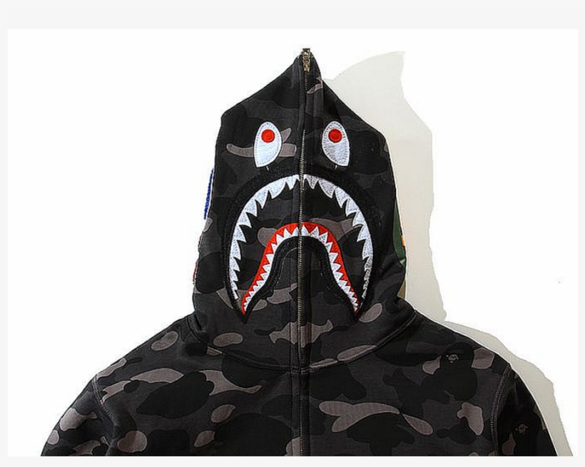 Black And Grey Bape Hoodie, transparent png #1015375