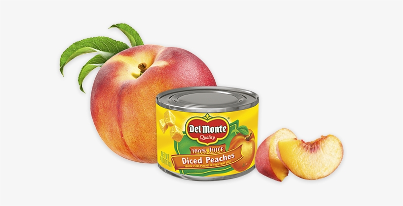 Diced Yellow Cling Peaches In 100% Juice - Del Monte Diced Yellow Cling Peaches In 100% Fruit, transparent png #1015376