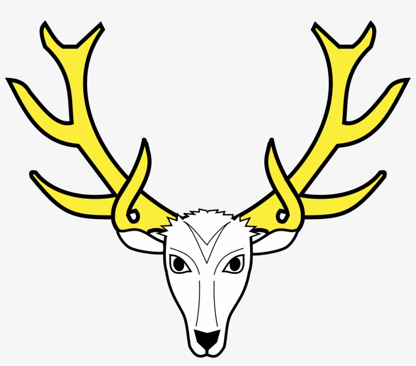 Drawing Antlers Heraldic - Stag Head Coat Of Arms, transparent png #1015940
