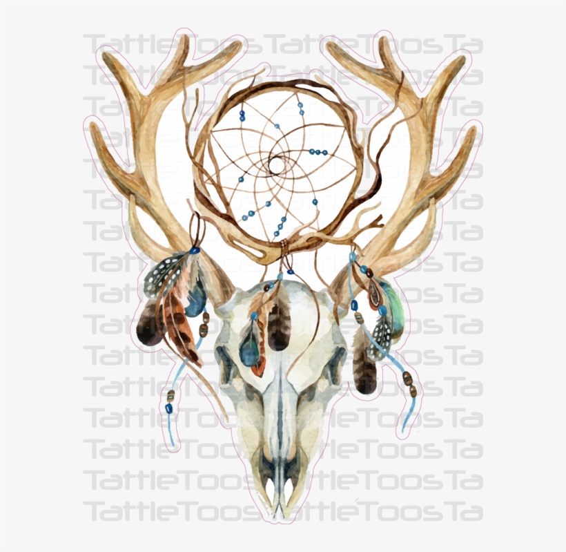 Tf Drcatchbull - Deer Skull Dreamcatcher, transparent png #1016015