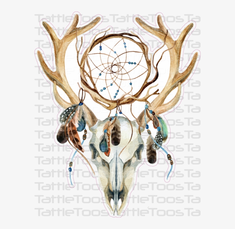 Tf Drcatchbull - Deer Skull Dreamcatcher, transparent png #1016015