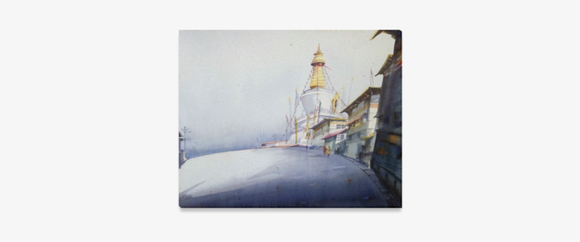 Watercolor Painting Canvas Print - Buddhism, transparent png #1016117