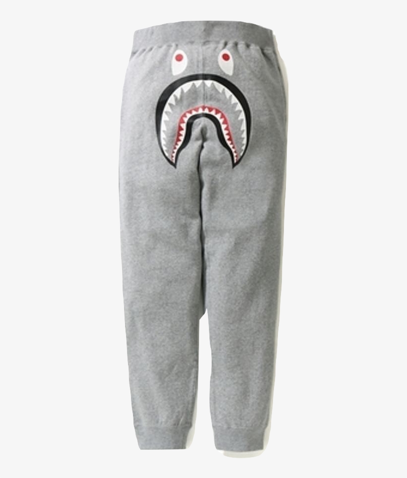 Bape Shark Slim Sweat Pants - Bathing Ape Shark Crew Sweat Grey Small, transparent png #1016142