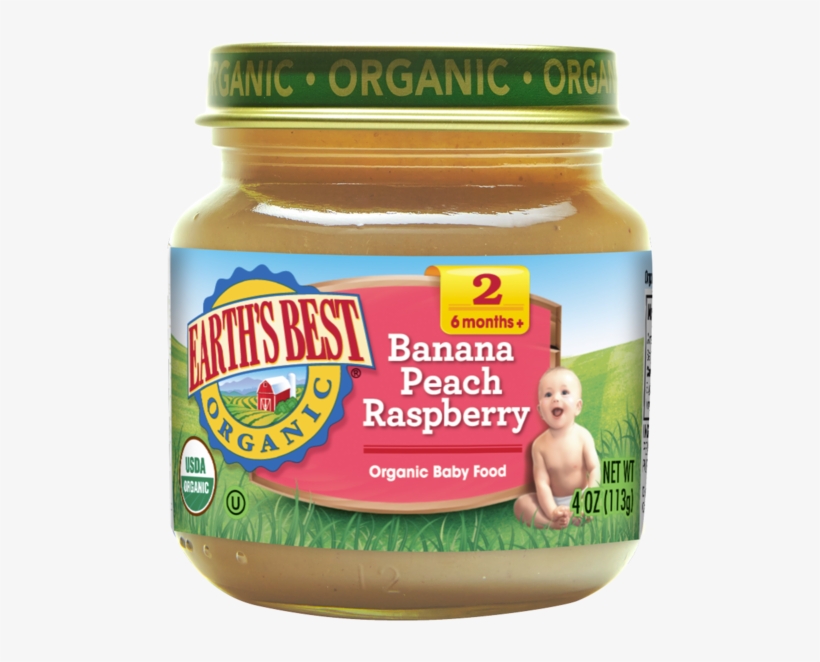 Bananas Peaches & Raspberries - Earth's Best, transparent png #1016312