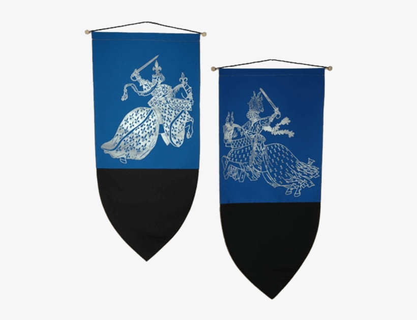 Tournament Knights Banner Set - Blue Medieval War Banner, transparent png #1017004