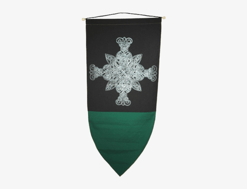 celtic cross banner green