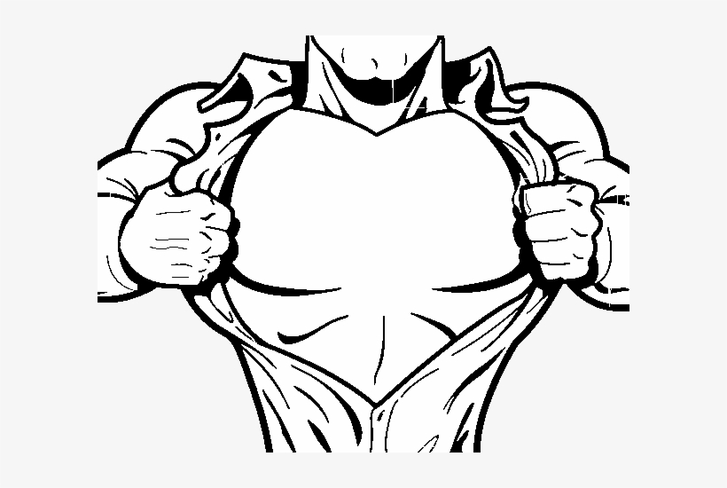 Superhero Chest Coloring Page - Superhero Chest, transparent png #1017221