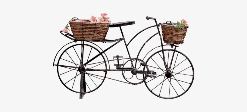 Png, Bicycle, Trim, Bicycle With Baskets - Cycle With Flowers Png, transparent png #1017459
