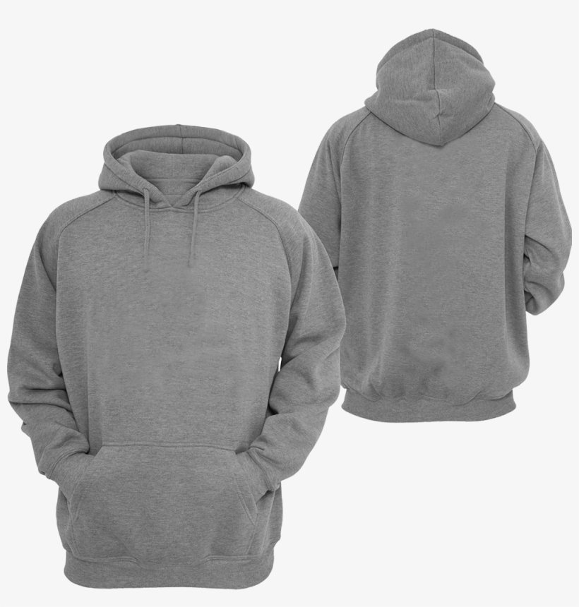 Hoodie - Grey Hoodie Front And Back, transparent png #1017710
