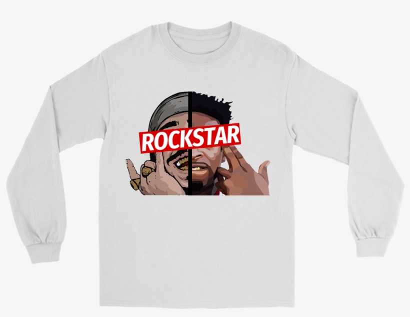 21post Post Malone 21 Savage Rockstar Rap Long - T-shirt, transparent png #1017918