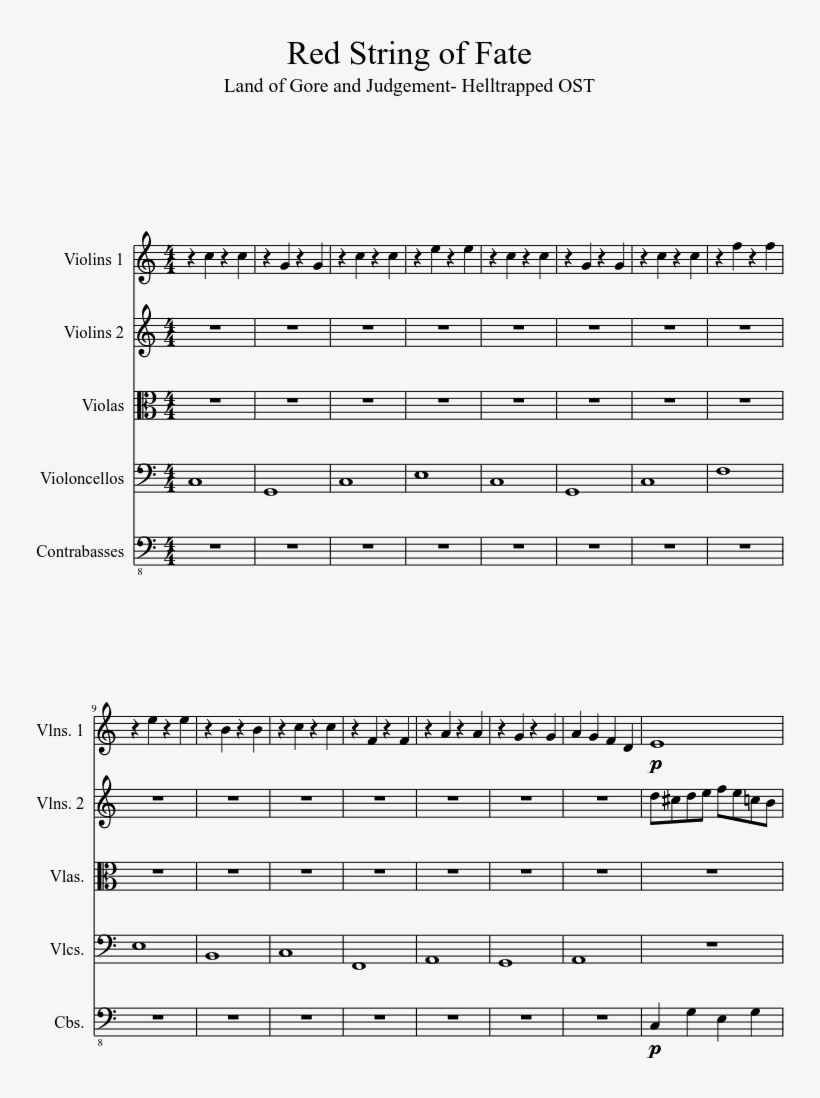 Red String Of Fate Sheet Music 1 Of 6 Pages - Dancing And The Dreaming ...