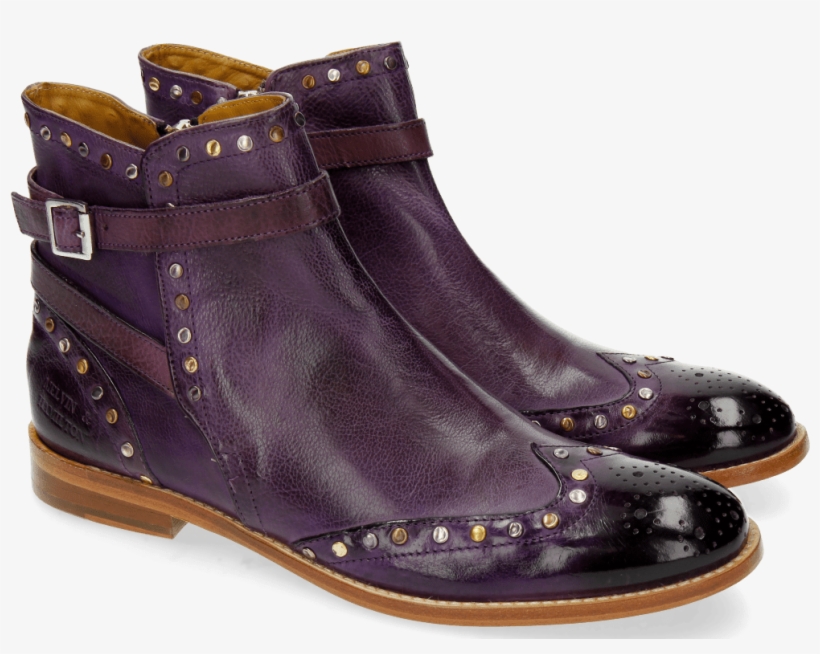 Ankle Boots Amelie 11 Milano Purple Flame Rivets - Work Boots, transparent png #1018551