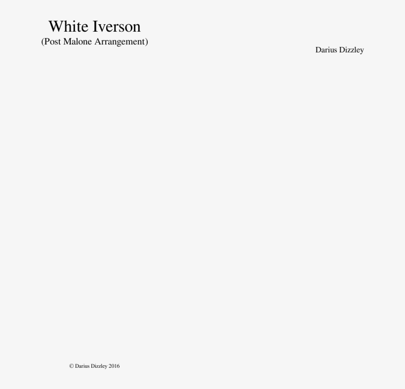 White Iverson Sheet Music Composed By Darius Dizzley - Slope, transparent png #1018725
