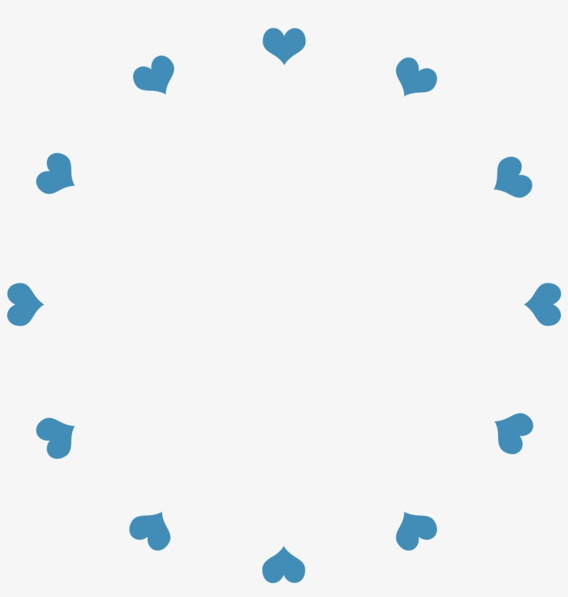 Clock Face Hearts Blue - Clock, transparent png #1019296