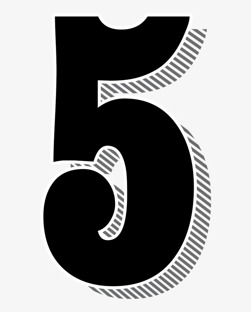 Numbers 5 Five Drop Shadow Png Image - Numero 3 Sombra Png, transparent png #10105430