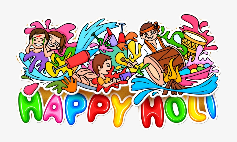 India Cartoon Illustration Color Graffiti Transprent - Santa Banta Holi, transparent png #10106321