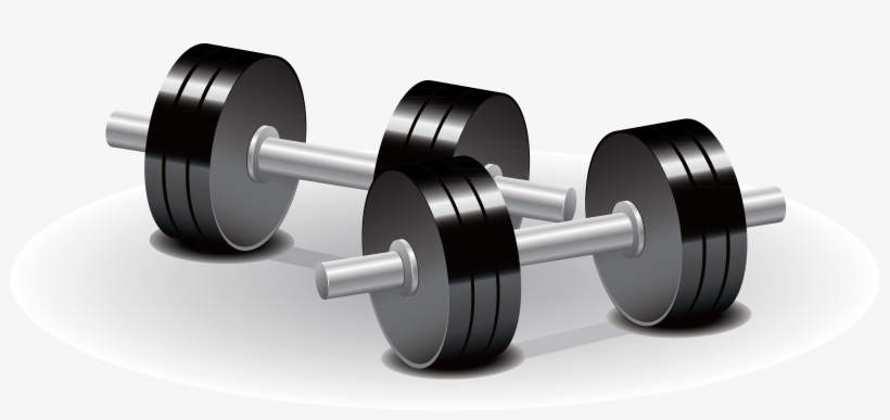 Png Black And White Library Dumbbell Weight Training - Dumbbell 3d Png, transparent png #10106547