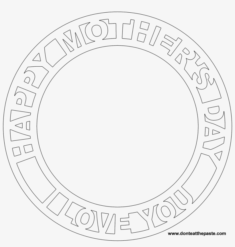 Happy Mother's Day Blank Frame In Jpg And Transparent - Mothers Day Mandala Colouring, transparent png #10107431