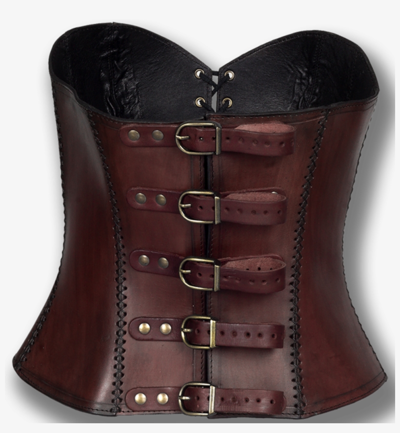 Leather Corset Antique Brown Full Breast - Leather, transparent png #10107849
