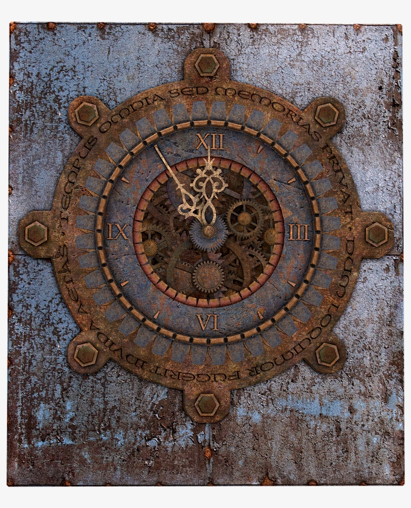 Clock Old Clock Steampunk Metal Png Image - Steampunk Wall Clock Free, transparent png #10108428