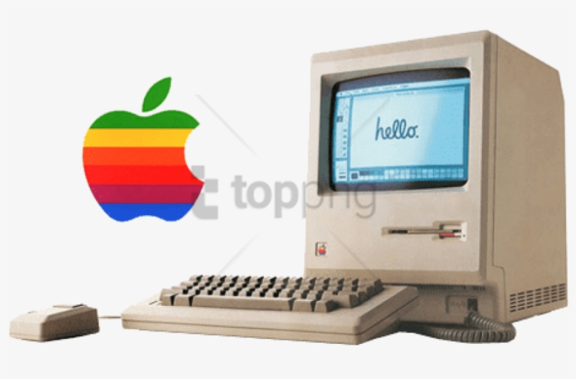 Free Png Download Vintage Apple Computer With Logo - Apple Macintosh, transparent png #10108618