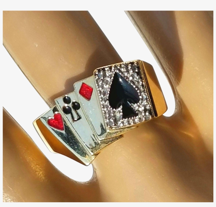 Vintage Deck Of 'lucky' Poker Cards Gambling Enamel - Pre-engagement Ring, transparent png #10109772