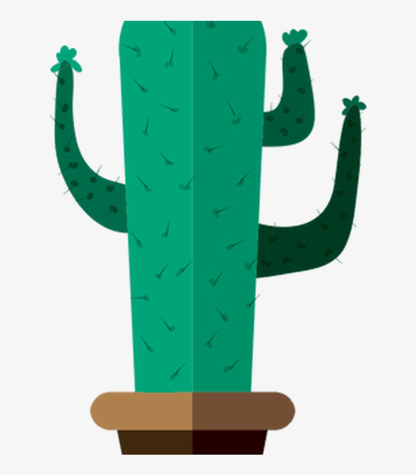 Funny Flat Cactus Pot Drawing Transparent Png & Svg - Cactus Drawings Png, transparent png #10111691