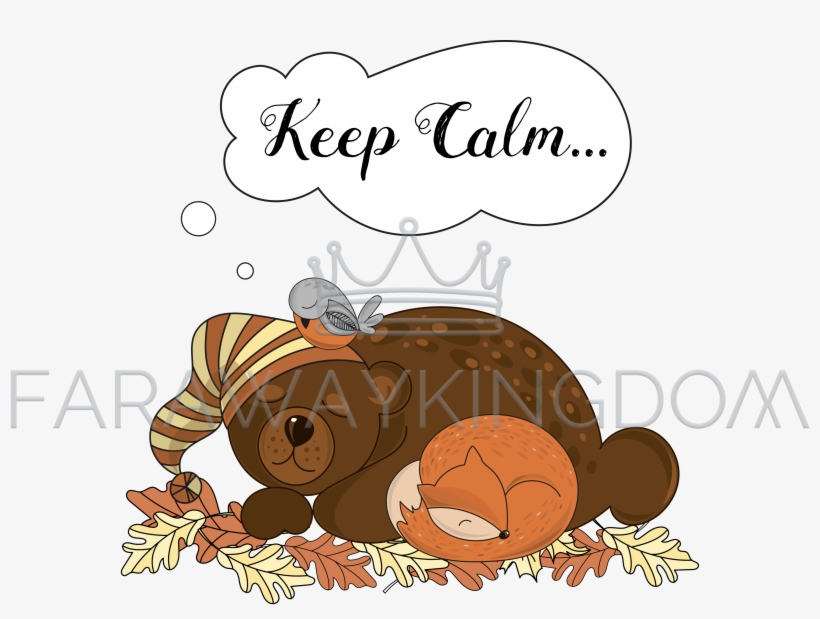 Calm Animals Sleeping Forest Cartoon Vector Illustration - Illustration, transparent png #10112036