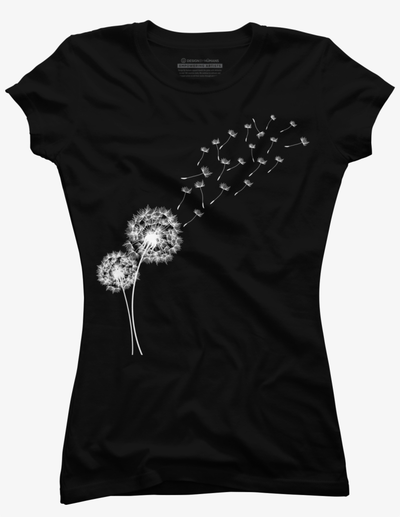 Dandelion Seeds Blowing In The Wind Juniors T Shirt - Top, transparent png #10113082