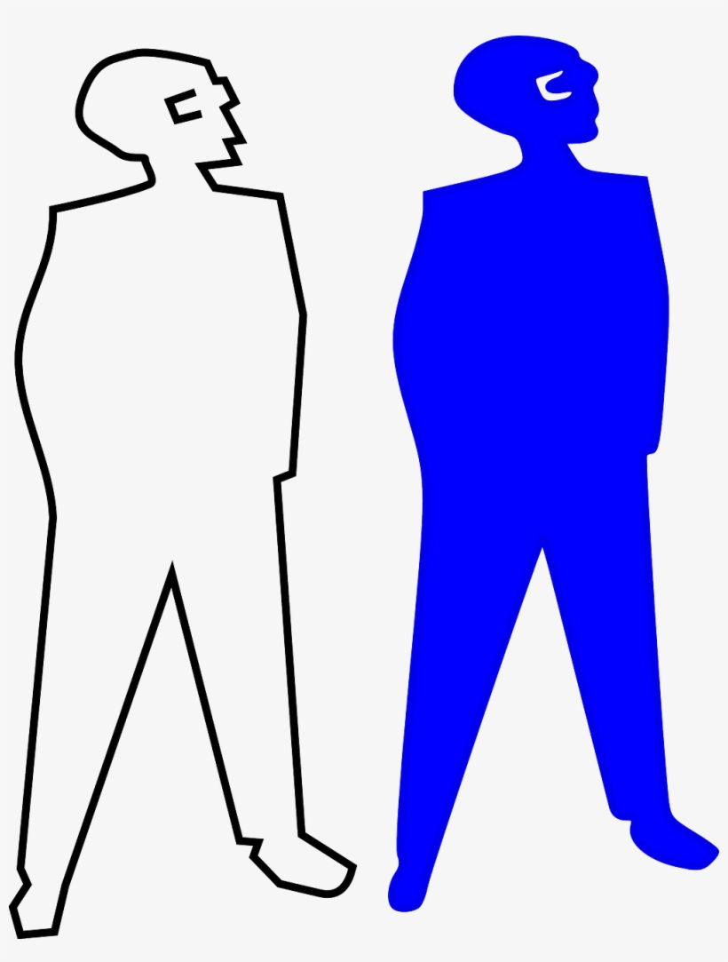 Blue Man Silhouette Pocket Png Image - Clip Art, transparent png #10113428