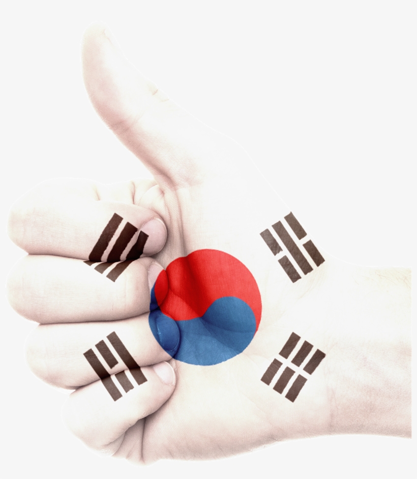Hand South Korea Flag National Png Image - South Korea Flag Hand, transparent png #10113864