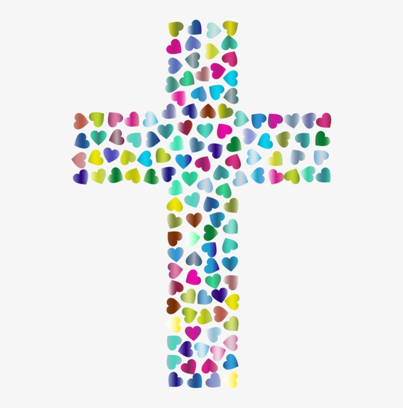 Christian Clip Art Christian Cross Christianity Crucifix - Hearts And Cross, transparent png #10115215