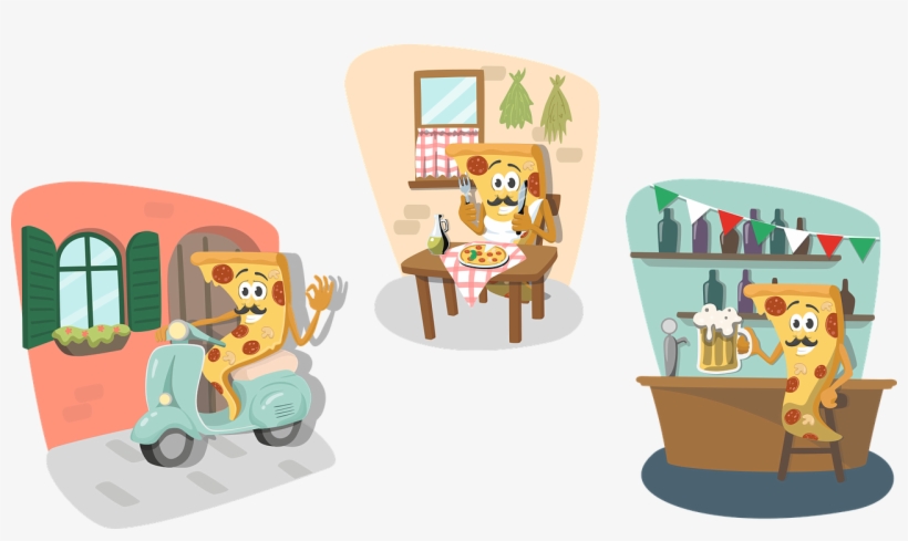 Pizza Slice Of Pizza Character Png Image - Crianças Italianas Curiosidade, transparent png #10115364