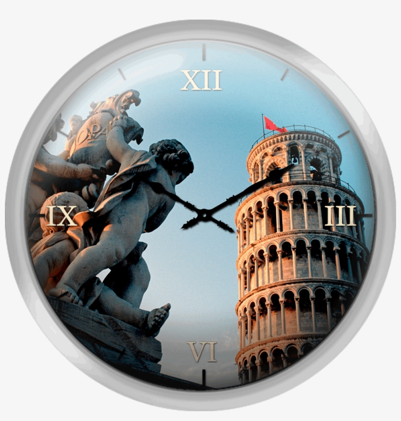 Pisa Leaning Tower Tuscany Italy - Wall Clock, transparent png #10117730